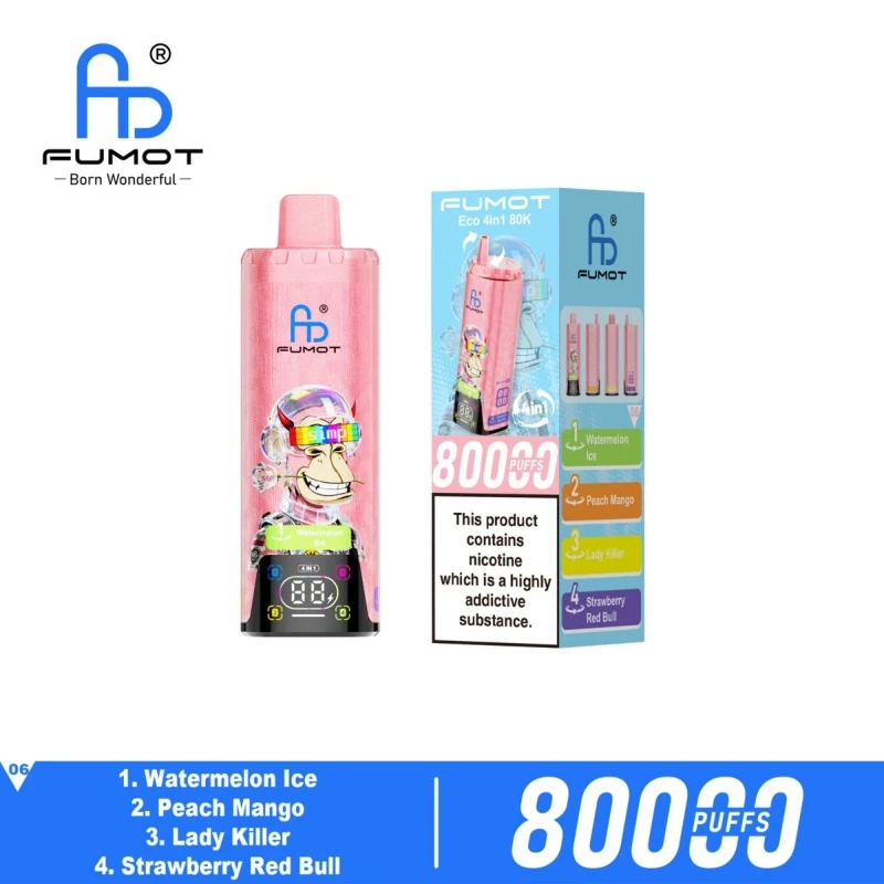 Fumot-Eco-4in1-80K-80000K-Disposable-Vape-Watermelon-Ice-Peach-Mango-Lady-Killer-Strawberry-Red-Bull-2 Fumot-Eco-4in1-80K-80000K-Disposable-Vape-Watermelon-Ice-Peach-Mango-Lady-Killer-Strawberry-Red-Bull-2